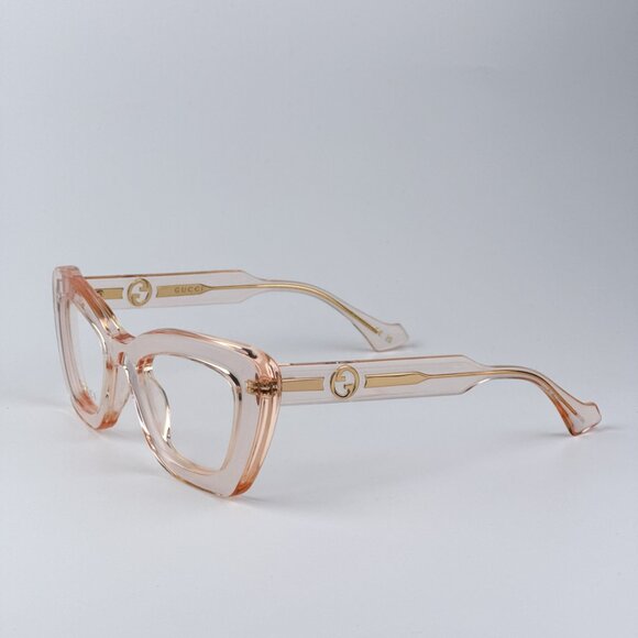 Gucci GG1555O 003 BRAND NEW Eyeglasses Orange Nude Demo Women Cat Eye - Picture 1 of 11